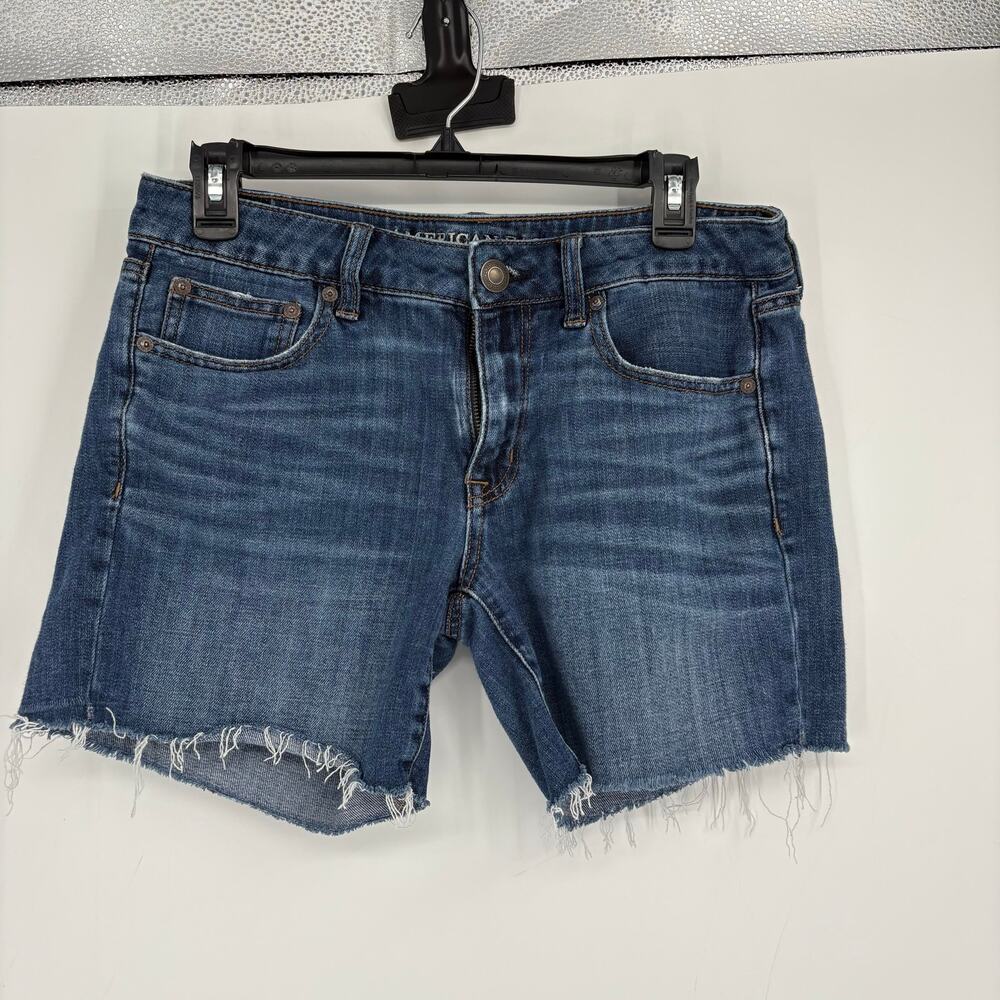 American Eagle Boy Midi Denim Cut Off Jean Shorts Summer Vacation Size 4